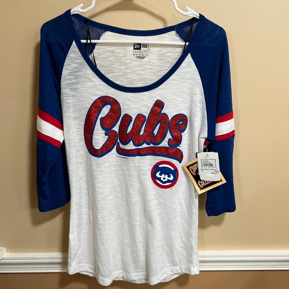 Chicago Cubs Women’s New Era Medium 3/4 Sleeve Shirt Cooperstown Collection MLB